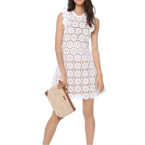 MICHAEL Michael Kors White Eyelet Lace Mini Dress